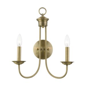 Estate 2-Light Wall Sconce in Antique Brass