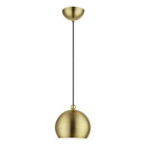 Stockton 1-Light Mini Pendant in Antique Brass w with Polished Brass