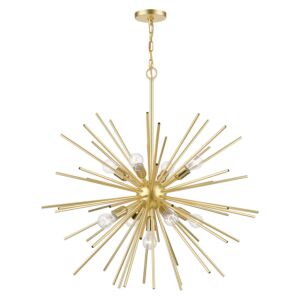 Tribeca 9-Light Foyer Chandelier in Soft Gold w with Polished Brass