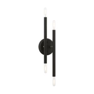 Soho 4-Light Wall Sconce in Black w with Brushed Nickel