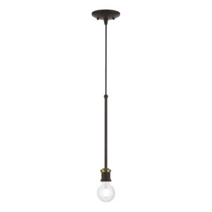 Lansdale 1-Light Pendant in Bronze w with Antique Brass