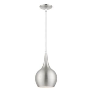 Andes 1-Light Mini Pendant in Brushed Nickel w with Polished Chrome