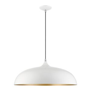 Amador 3-Light Pendant in Shiny White w with Polished Chrome