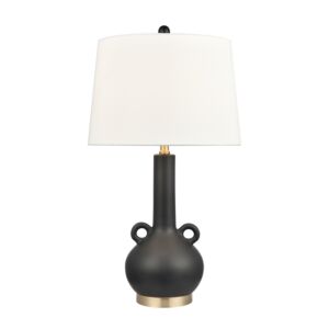 Sanderson 1-Light Table Lamp in Matte Black Glazed