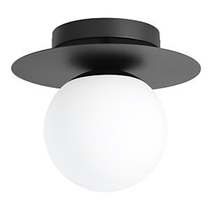 Arenales 1-Light Semi-Flush Mount in Structured Black