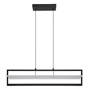 Farneta 1-Light LED Linear Pendant in Structured Black