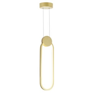 CWI Lighting Pulley Pulley 4-in LED Satin Gold Mini Pendant