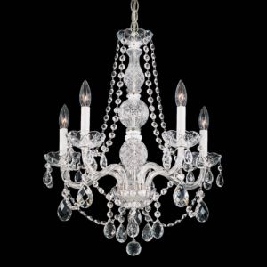 Arlington 5-Light Chandelier in Silver with Clear Heritage Crystals