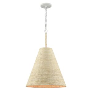 Abaca 1-Light Pendant in Textured White