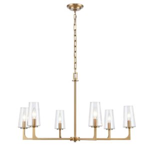 Fitzroy 6-Light Chandelier in Lacquered Brass