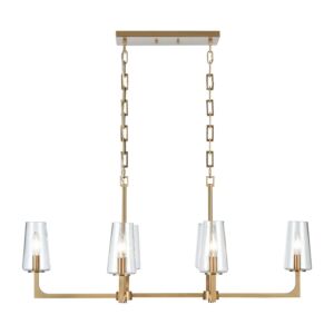 Fitzroy 6-Light Linear Chandelier in Lacquered Brass