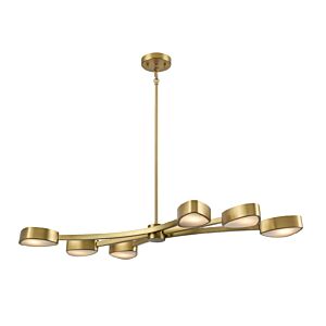 Northen Marches 6-Light Linear Pendant in Brass