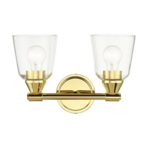 Catania 2-Light Bathroom Vanity Sconce in Polished Brass