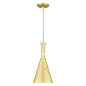 Waldorf 1-Light Pendant in Soft Gold with Polished Brass