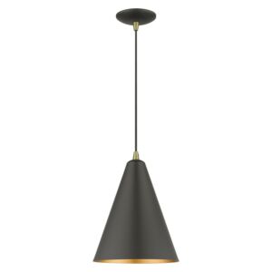 Dulce 1-Light Pendant in Bronze with Antique Brass