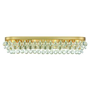  Calypso Bathroom Vanity Light in Vibrant Gold with Clear Glass Drops Crystals