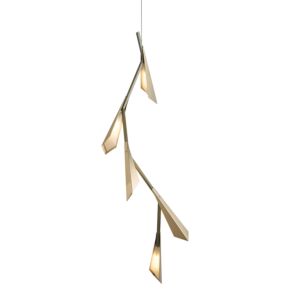 Hubbardton Forge 16 Quill LED Pendant in Soft Gold