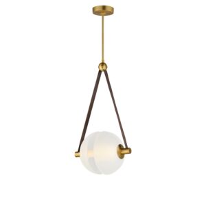 Dispatch 1-Light LED Pendant in Natural Aged Brass
