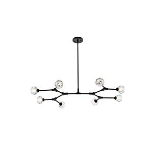 Zayne 8-Light Pendant in Black and Clear