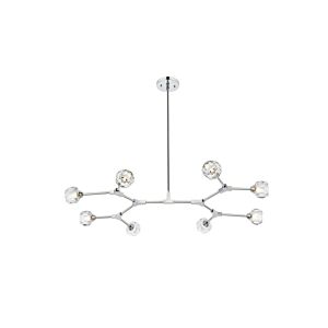 Zayne 8-Light Pendant in Chrome and Clear