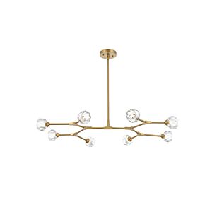 Zayne 8-Light Pendant in Gold and Clear