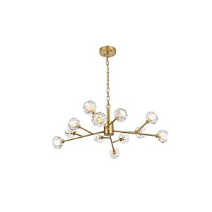 Graham 12-Light Pendant in Gold and Clear