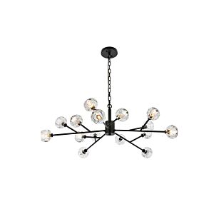 Graham 15-Light Pendant in Black and Clear