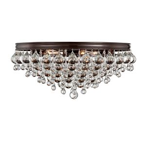 Crystorama Calypso 6 Light 20 Inch Ceiling Light in Vibrant Bronze with Clear Glass Drops Crystals