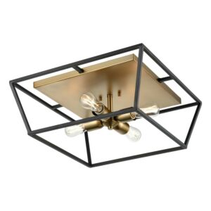 Cabot Trail 4-Light Flush Mount in Brass and Graphite