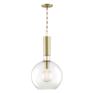 Hudson Valley Raleigh 25 Inch Pendant Light in Aged Brass
