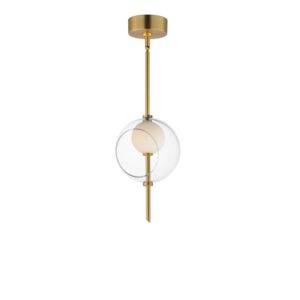 Martini 1-Light LED Pendant in Natural Aged Brass