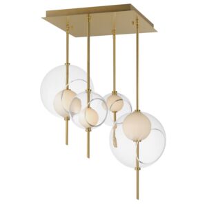 Martini 4-Light LED Pendant in Natural Aged Brass