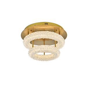 Bowen 2-Light LED Flush Mount in Satin Gold