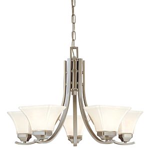 Minka Lavery Agilis 5 Light 27 Inch Contemporary Chandelier in Brushed Nickel