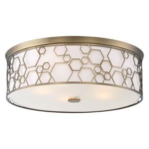  Octagons LED Ceiling Light in Polished Satin Brass