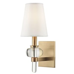 Hudson Valley Luna 14 Inch Wall Sconce in Aged Brass