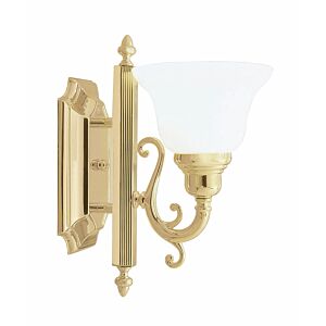 French Regency 1-Light Bathroom Vanity Light in Polished Brass