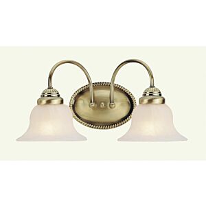 Edgemont 2-Light Bathroom Vanity Light in Antique Brass