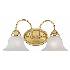 Edgemont 2-Light Bathroom Vanity Light in Polished Brass