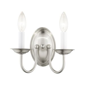 Home Basics 2-Light Wall Sconce in Brushed Nickel