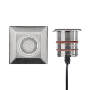 WAC 2in Inground LED 12V Square Indicator Light with Honeycomb Louver in Stainless Steel