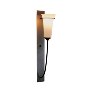 Hubbardton Forge 21 Inch Banded Wall Torch Sconce in Natural Iron