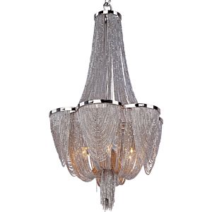 Maxim Chantilly 6 Light Silver Chandelier in Polished Nickel