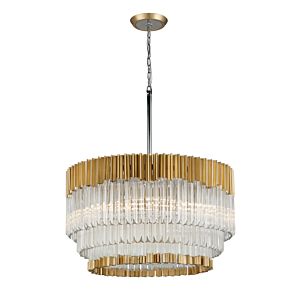  Charisma Pendant Light in Gold Leaf With Polished Stainless