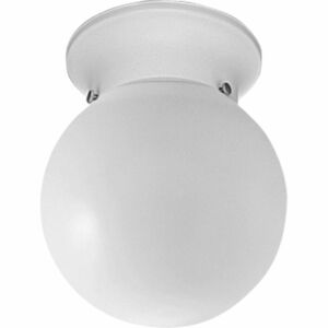 Globe - Opal 1-Light Flush Mount in White