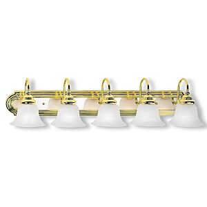 Belmont 5-Light Bathroom Vanity Light in Polished Brass & Polished Chrome