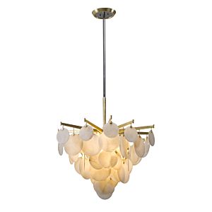  Serenity Pendant Light in Gold Leaf With Polished Stainless