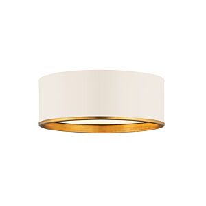 Z-Lite Arlo 3-Light Flush Mount Ceiling Light In Matte White With Rubbed Brass