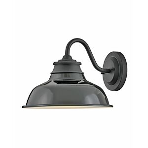 Hinkley Wallace 1-Light Outdoor Wall Light In Museum Black With Gloss Black Accent
