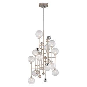  MajorettePendant Light in Silver Leaf With Polished Chrome